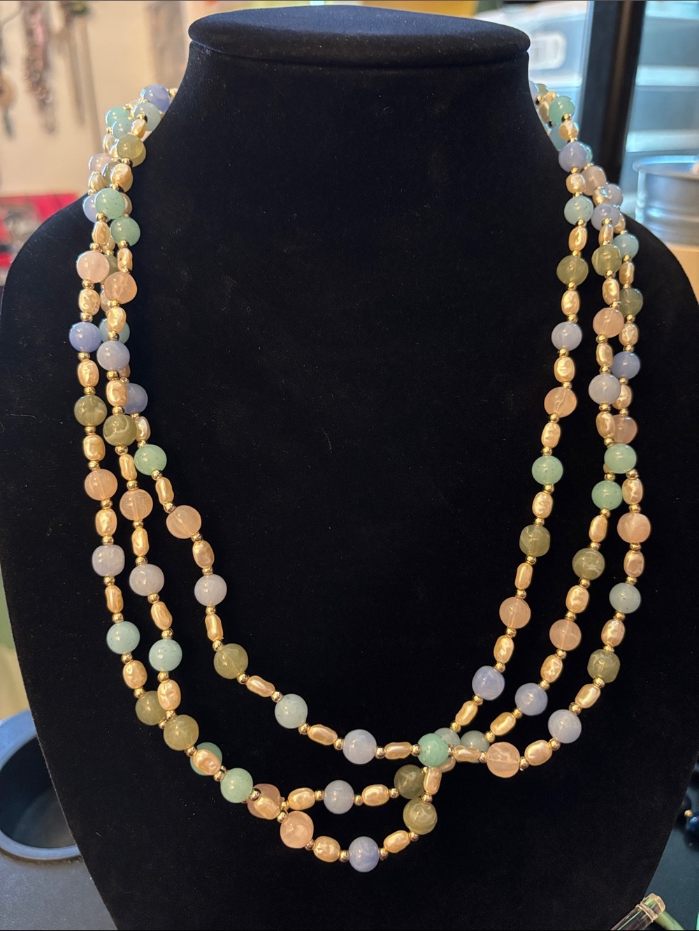 Multi-Strand Pastel Bead Necklace - Women Jewelry